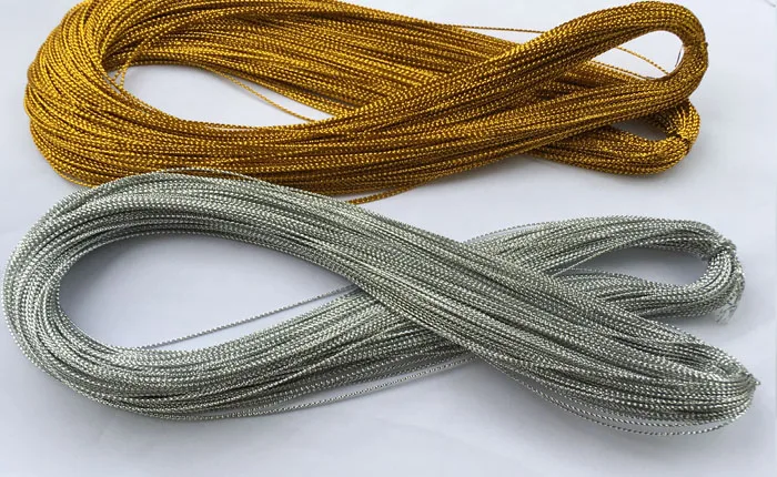 

90Meter/roll Gold silver round no Elastic stretch rope jewelry tag String line of gold wire silver wire tag String 0.8mm