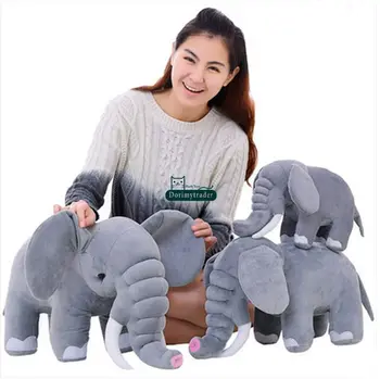 

Dorimytrader 80cm ( Full Length ) Big Simulated Animal Elephant Plush Toy 31'' Large Cartoon Elephant Stuffed Kids Doll DY61397