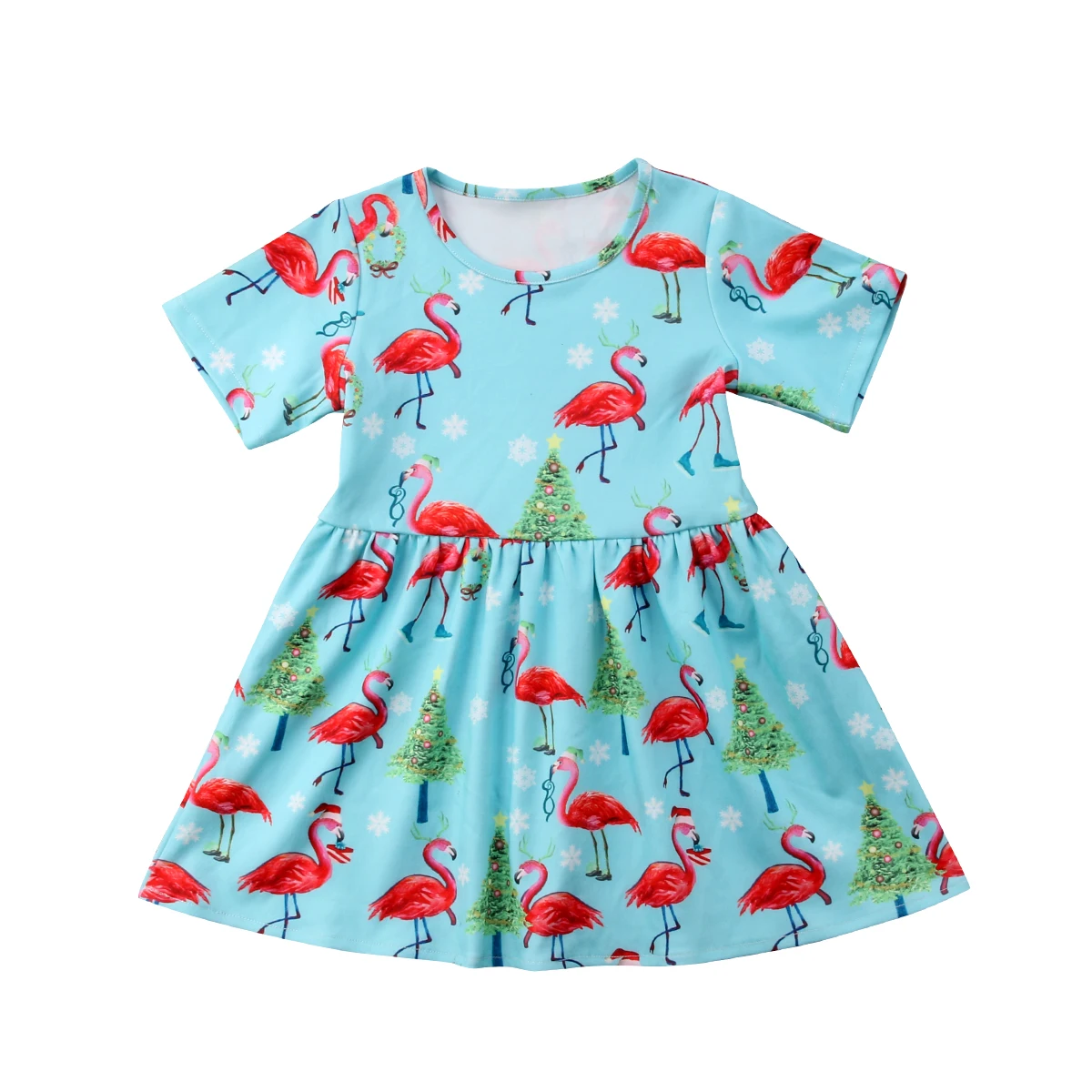Pudoco 0 24M Toddler Baby Girls Summer Clothes Short Sleeves Flamingo
