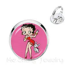 1 шт 16 мм круглый стеклянный кабошон ручной Betty Boop кольца для Fridends кольцо для лучшей вечерние сувениры Для женщин подарок