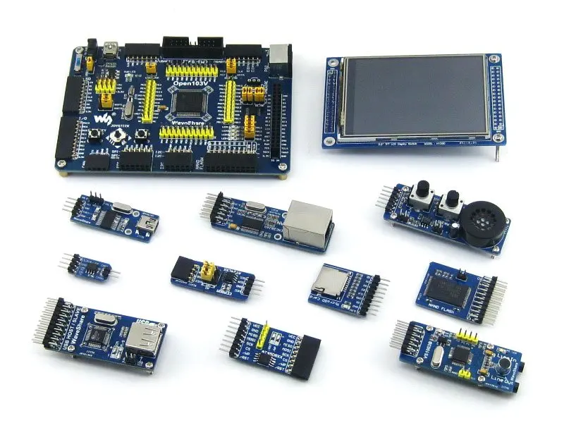 

Parts STM32 Board STM32F103VET6 STM32F103 ARM Cortex-M3 STM32 Development Board +10pcs Accessory Modules=Open103V Package B