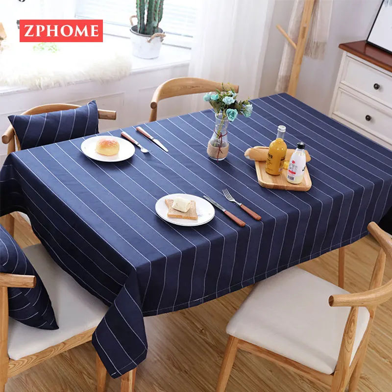 

Cotton striped tablecloth fabric coffee table western table cloth Nordic ins wind rectangular dust tablecloth
