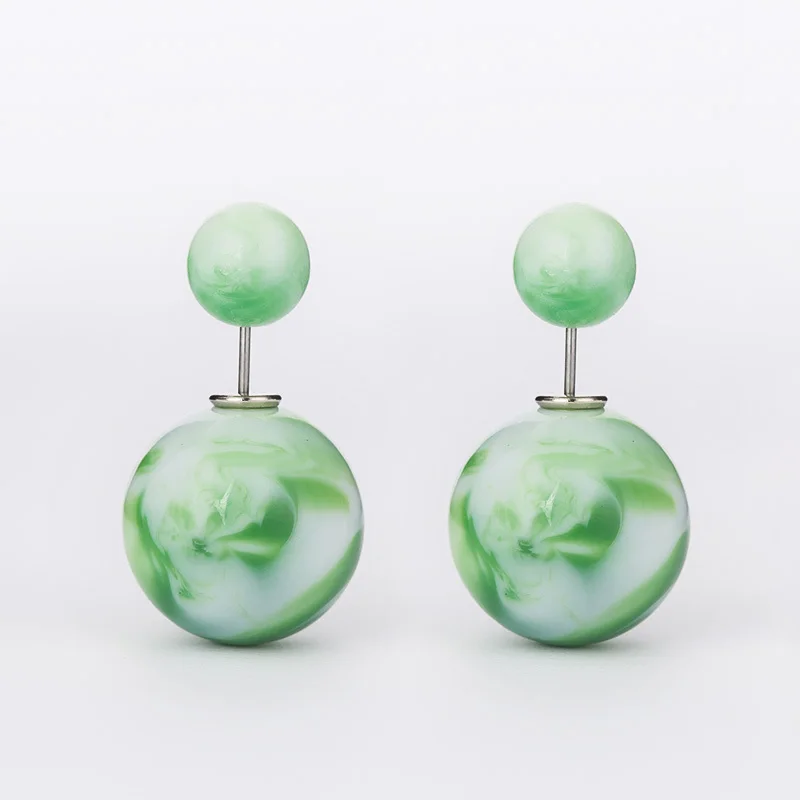 

Best Selling Double Side Pearl Stud Earrings Big wholesale best gift earrings for Women #E207