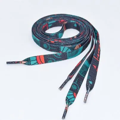 

New Arrival Colorful Printing Polyester Shoelace Sneaker Running Shoelace
