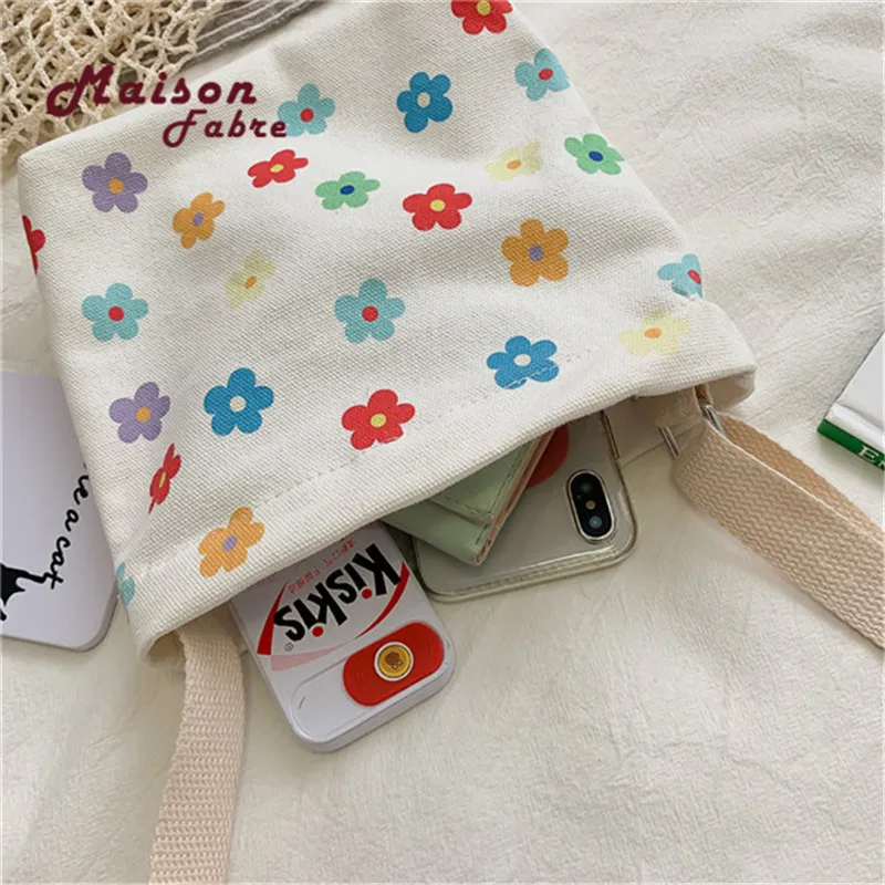 Модные женские сумки с цветочным принтом Холщовая Сумка через плечо bolsos mujer verano