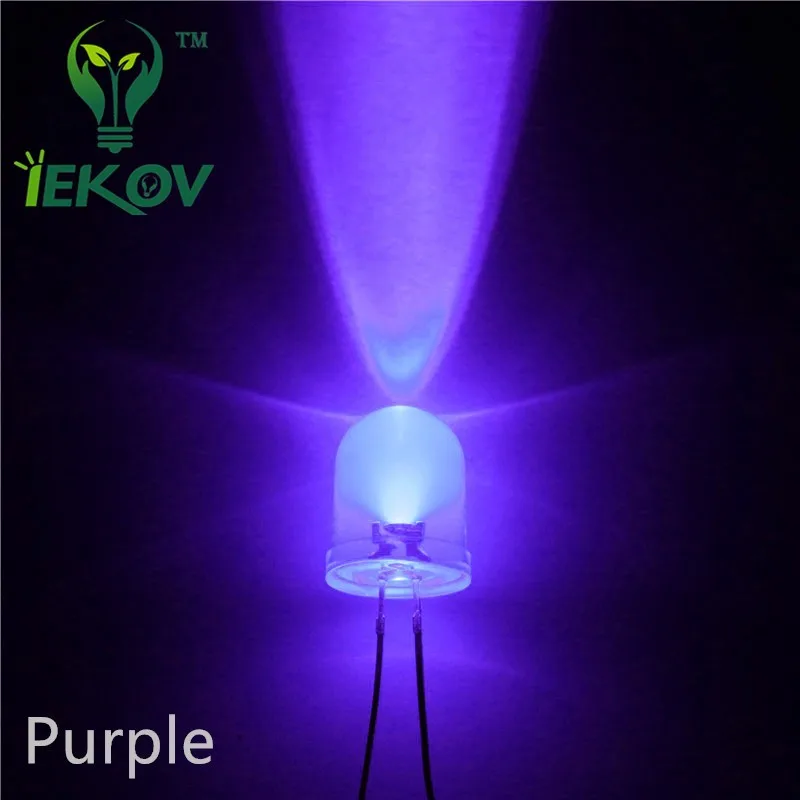 20 шт светодиодный 10 мм светодиодный УФ/фиолетовый светодиодный S диод ультра яркая супер яркая светодиодная лампа лампочка 10 мм Круглый топ излучающие диоды электронные