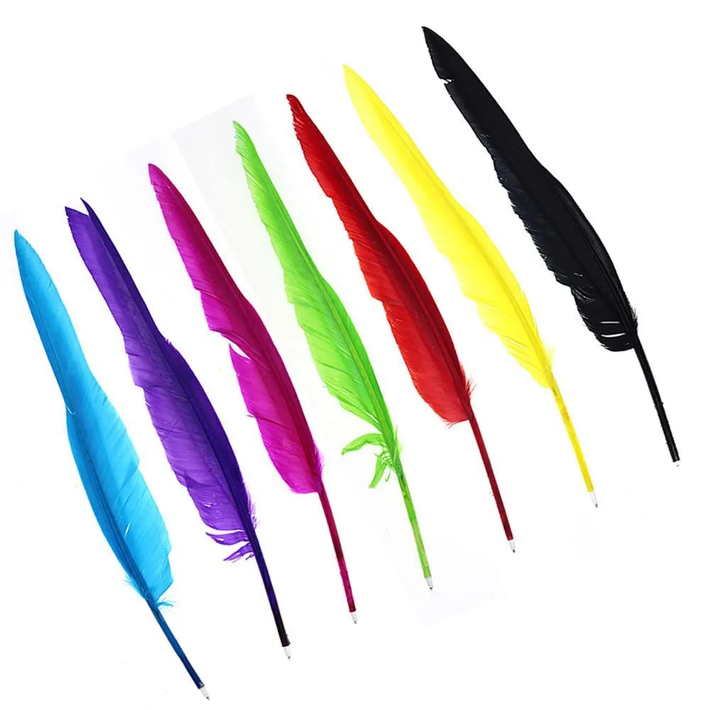 

Top Selling Multi colors Wedding Feather Guest Book Signing Pen
