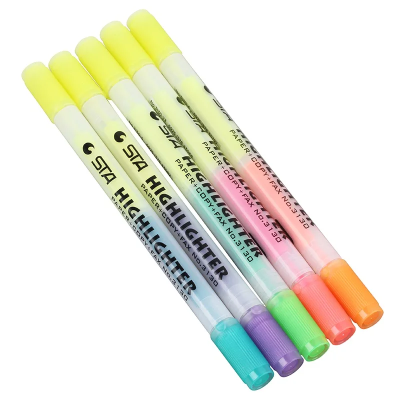 36 pcs/Lot Two tips highlighter for paper faxt copies 1 4mm marker pen