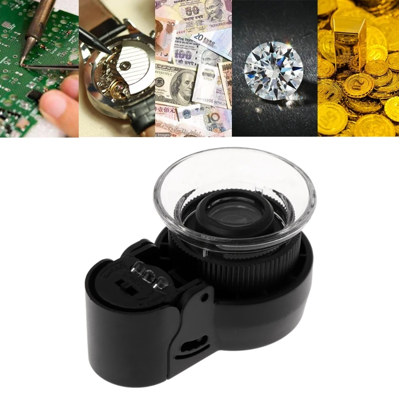 Adjustable Loupe Magnifier Jewelry Magnifying Glass 45x Loop Led Focus