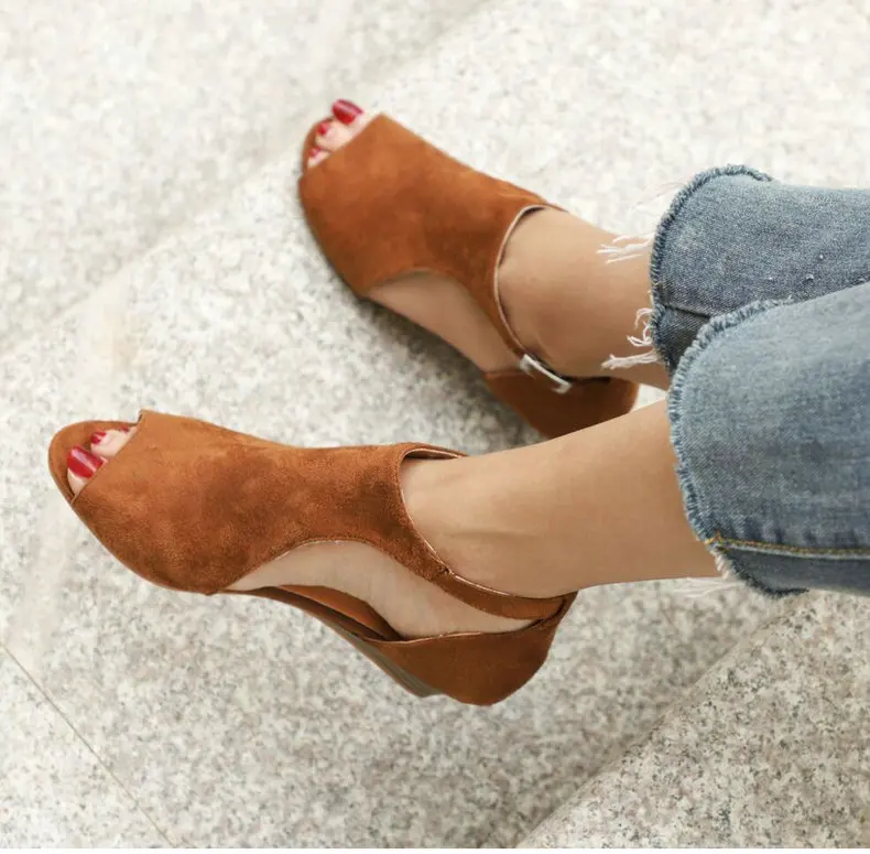 Women's Boots' Women Slip-On Fashion Ankle Summer Boots Women Plus Size High Heels Wedge Ankle Boots For Womens Winter Boot (10)