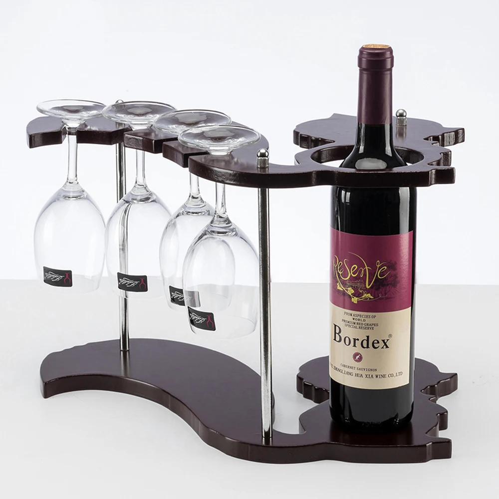 Деревянный винный стеллаж в форме белки, креативный держатель для бокалов, подставка для бокалов, модное украшение для дома, рамка для стаканов wx8031030