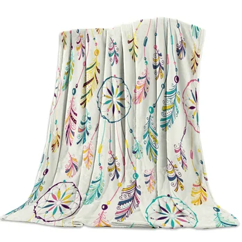 

Colorful Dream Catcher Feathers Myth Throw Blanket Soft Warm Microfiber Blanket