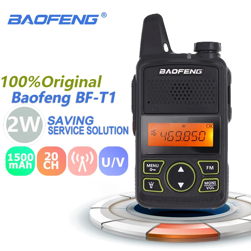 Baofeng BF T1 иди и болтай Walkie Talkie мини UHF 400 470 МГц двухстороннее радио Ham Радио Амадор