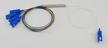 

Free Shipping 10pcs/lot 0.9mm Steel Tube 1x4 Mini Blockless 1*4 SC/UPC 4 Way Fiber Optic PLC Splitter
