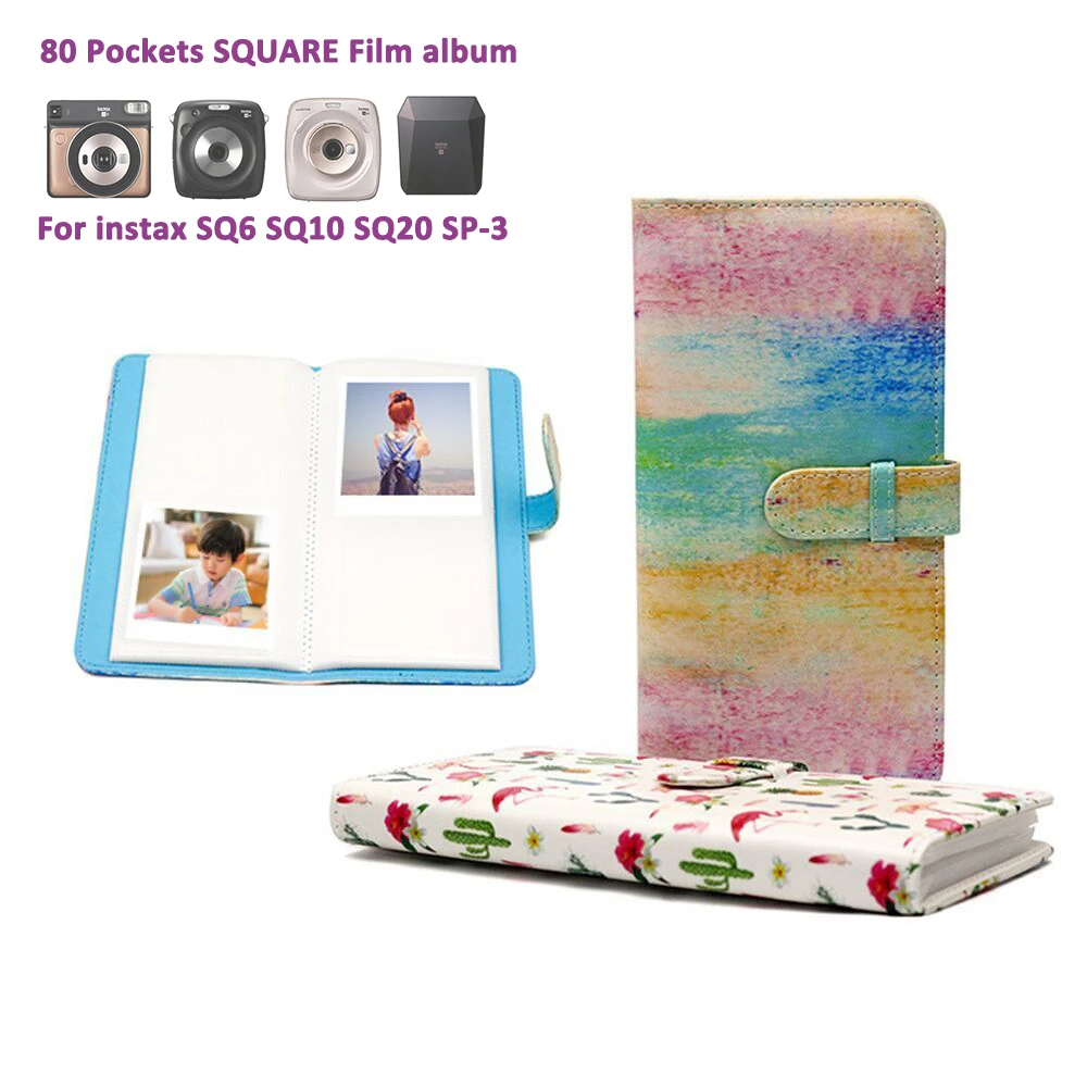 

For FujiFilm Instax Square SQ6 SQ10 SQ20 Camera SP-3 Printer Film Photos Paper 80 Pockets Photo Book Album Storage