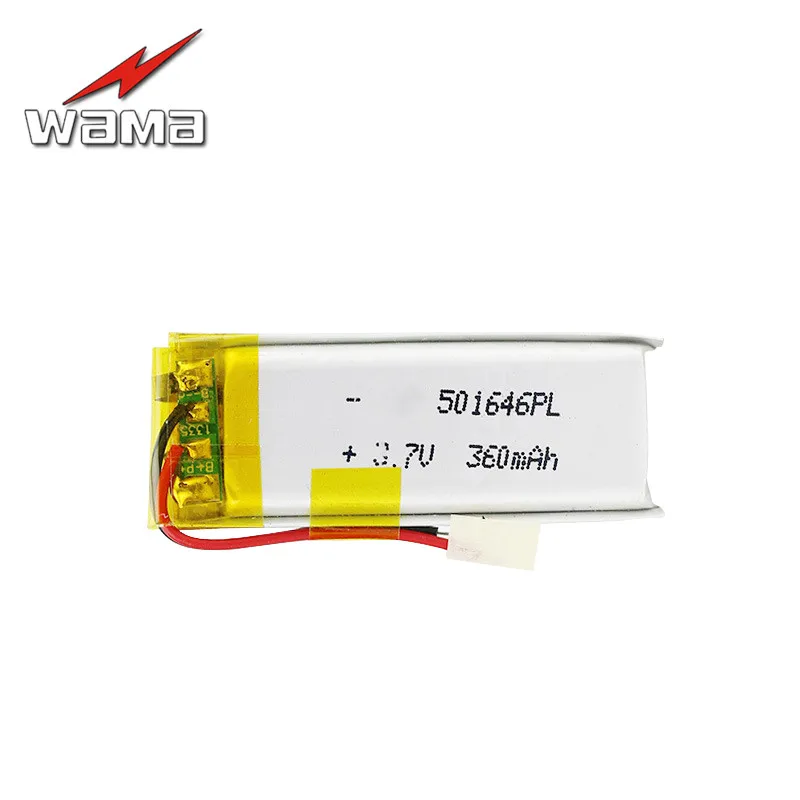 

WAMA 501646 360mAh PCB Over-charge Protected Li-ion Lithium Polymer 3.7V Rechargeable Batteries for Reading Pens Digital Product