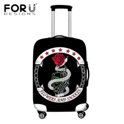FORUDESIGNS/дорожные Защитные чехлы для багажа с рисунком змеи и цветов, модный чемодан из 2 предметов для 18-30 дюймовых чехлов