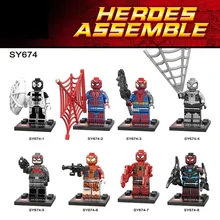 80 шт./лот SY674 Super Heroes собрать s Venom Человек-паук Строительные блоки коллекции образовательных подарок игрушки