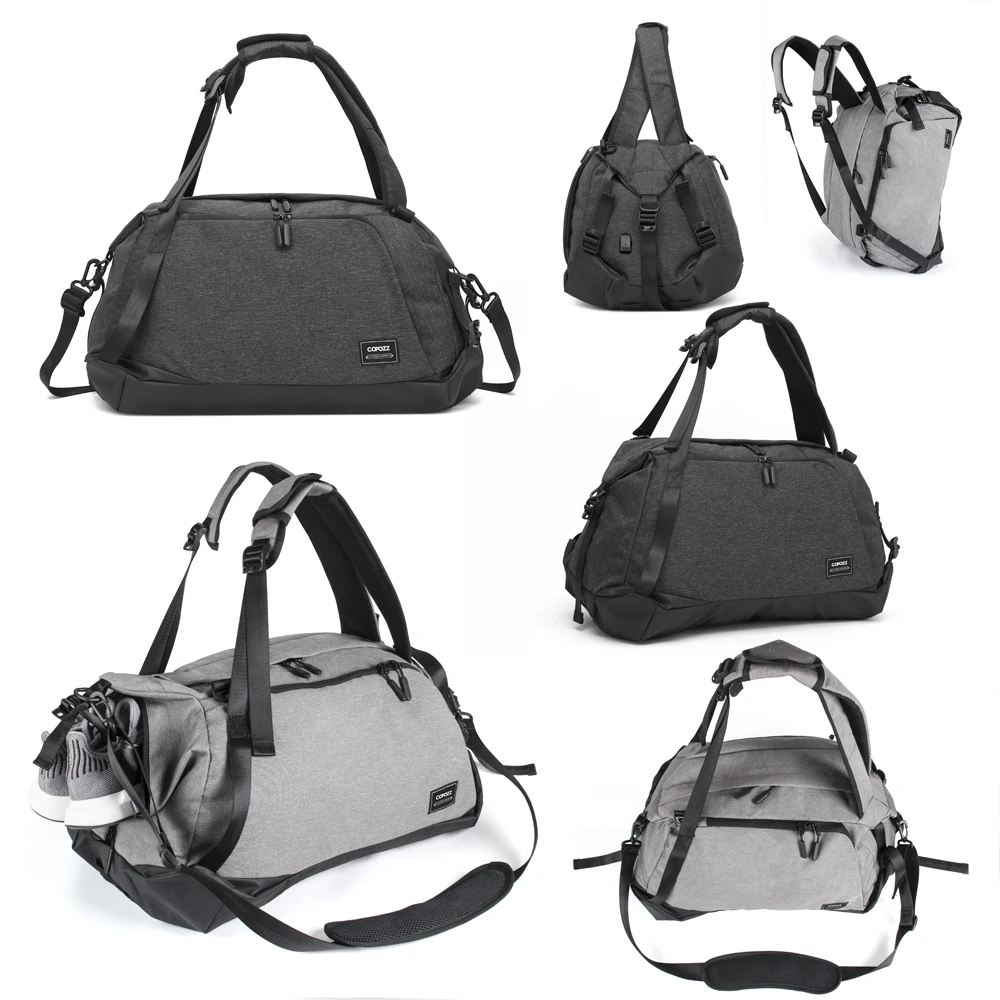COPOZZ Gym Bag USB cargador Zapata compartimiento 35-55L capacidad para mujeres Fitness Yoga adolescente hombres Mochila viaje Mochila ocio - 4