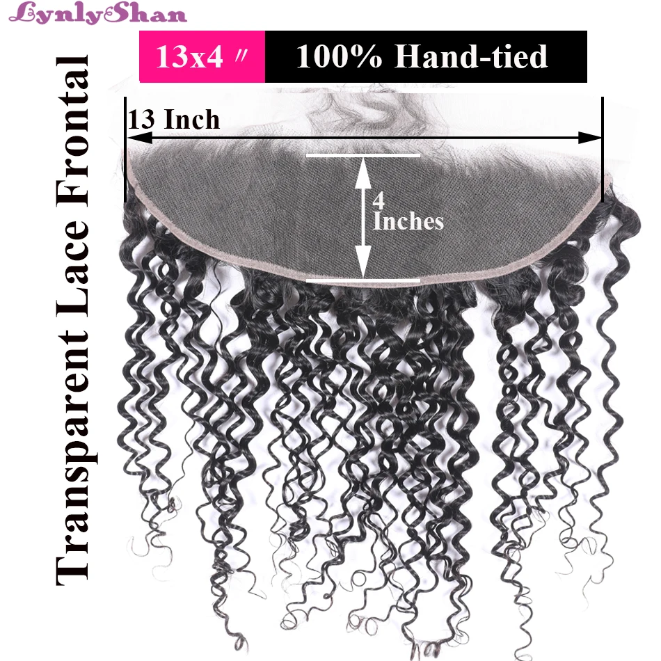 Lynlyshan кудрявые вьющиеся волосы remy плетение с закрытием 3 пучка бразильские человеческие волосы с 13*4 часть уха до уха Кружева Фронтальная