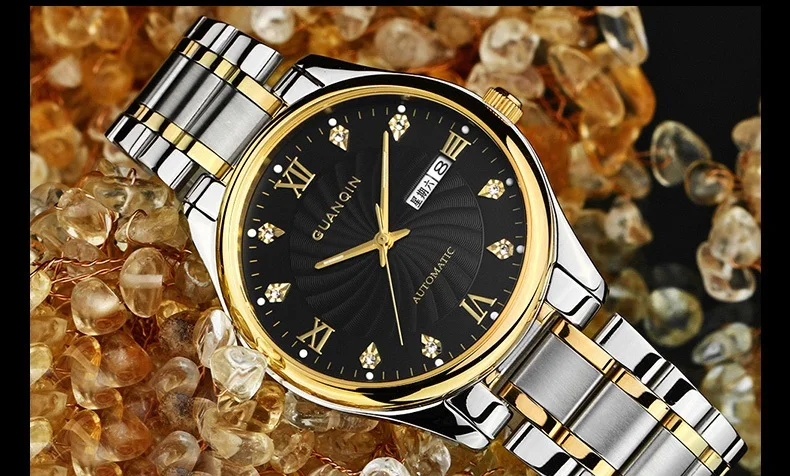 GUANQIN Mens Watch Top Brand Automatic Watch Calendar Luminous Perspective Week Clock Men Water Resistant Male Wristwatches 2017 (5)
