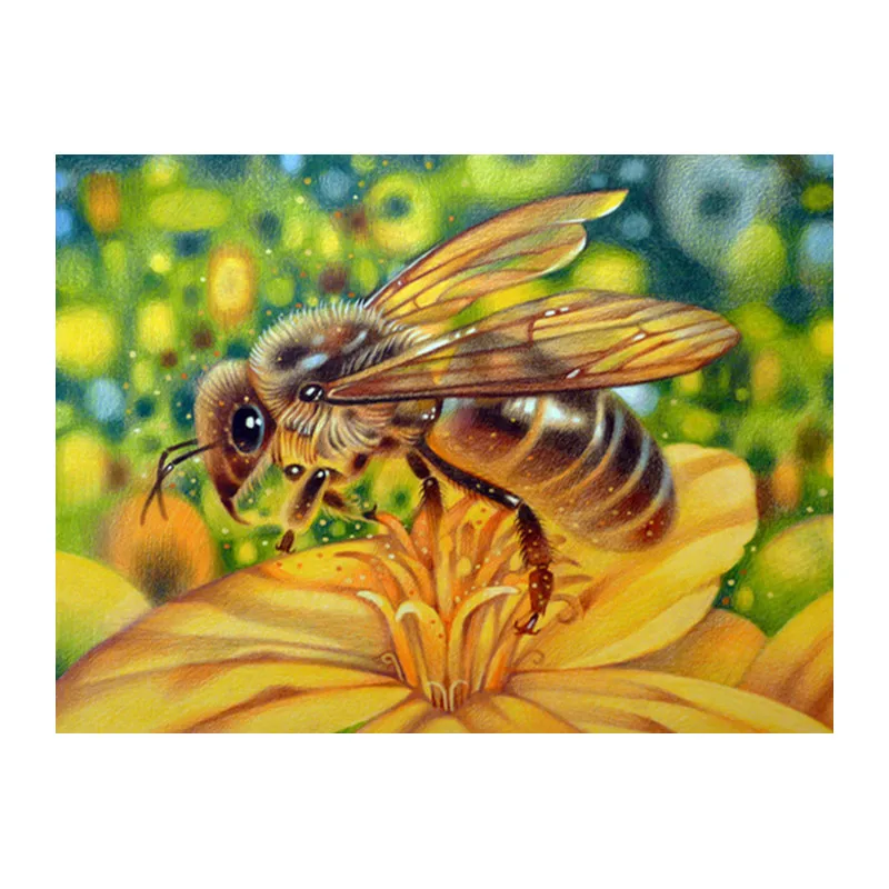 

Sale Diamond Embroidery 5D DIY Diamond Painting Animal Bee Honey Pictures Of Rhinestones Cross-Stitch Kits Needlework