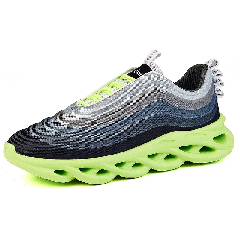 Популярные кроссовки трендовые теннисные кроссовки спортивная обувь для мужчин Легкая спортивная обувь удобная дышащая обувь на шнуровке - Цвет: green