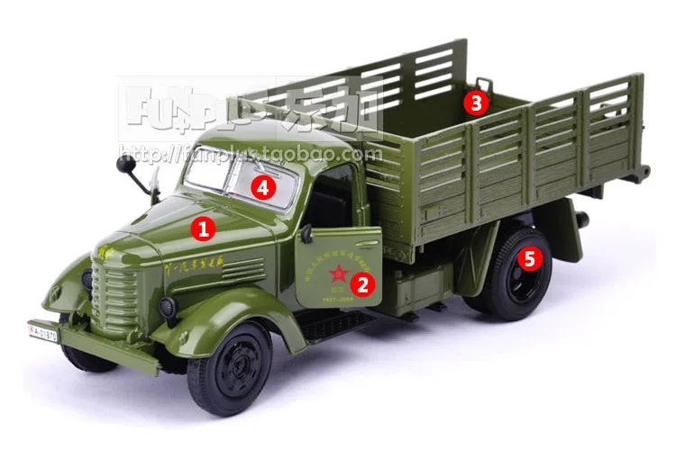 Высокая имитация Изысканная модель игрушки: ShengHui Автомобиль Стайлинг JieFang военные транспортные грузовики 1:36 Сплав Военная Модель автомобиля