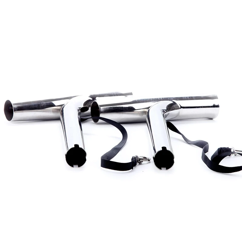 Set of 2 Silver Highly Polished Stainless Steel Outrigger Stylish Rod Holder | Спорт и развлечения