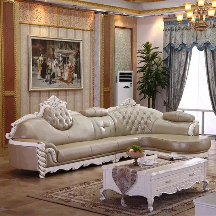 2015 de cuero sofá muebles juego de sala tipo europa lujo sofás de