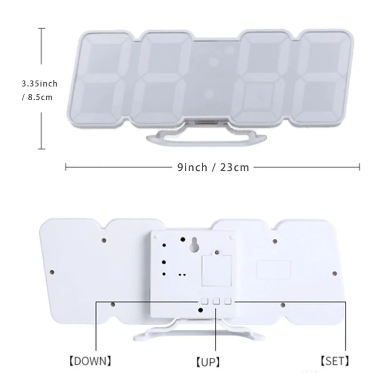3D беспроводной дистанционный цифровой настенный будильник, 115 цветовых вариаций светодиодный цифровой, режим голосового управления, контроллер