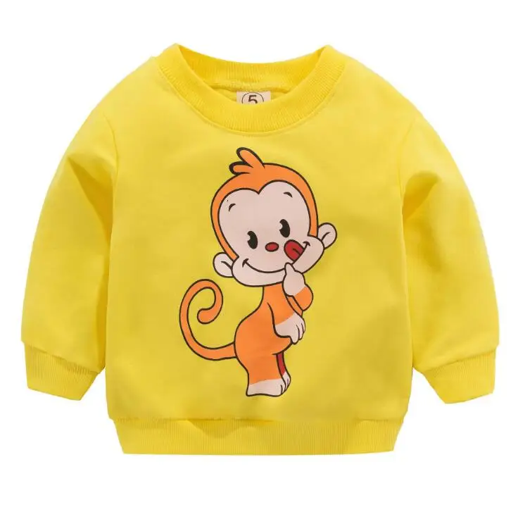 1 шт.; одежда для малышей; свитера для мальчиков и девочек; мягкий хлопковый топ для малышей; свитер с рисунком; детский пуловер; сезон весна-осень; детская верхняя одежда - Цвет: Monkey--yellow