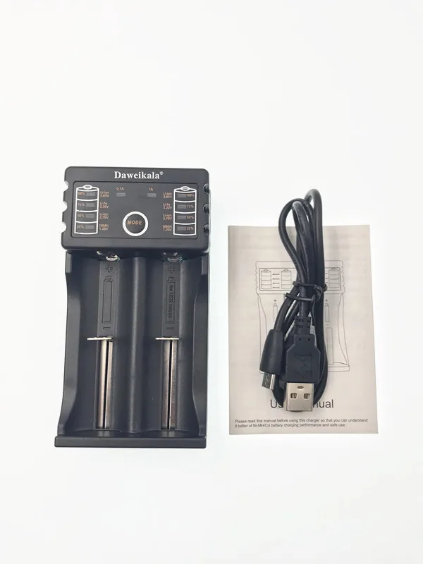

Daweikala 18650 Battery charger 1.2V 3.7V 3.2V 3.85V AA /AAA 26650 10440 14500 25500 NiMH lithium battery smart charger