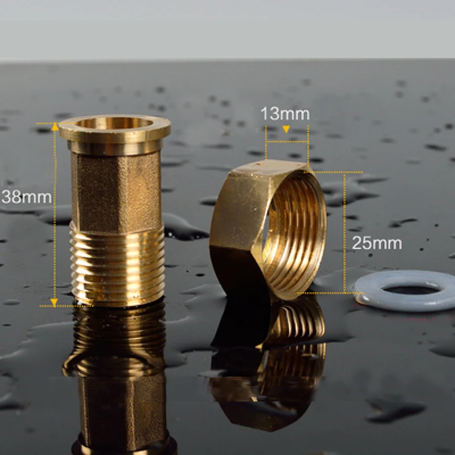 

DN20 3/4" BSP Female Turn DN15 1/2" BSP Male Thread Brass Hex Reducer Pipe Fitting Pole Nut For Water