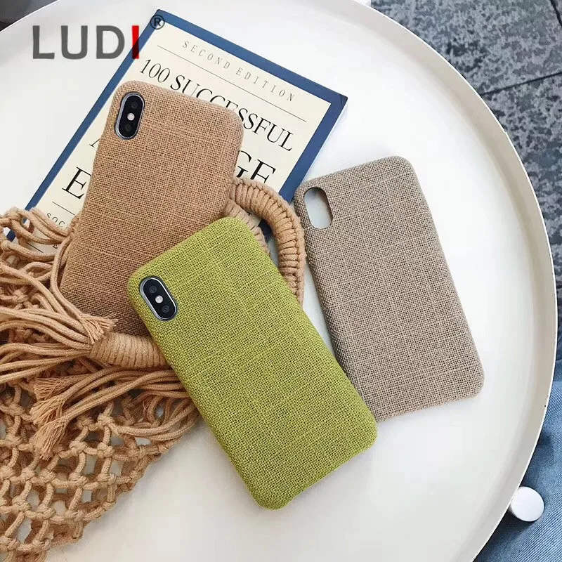 LUDI Vinatge тканевый чехол для телефона iPhone 7 чехлы из мягкой ткани с текстурой