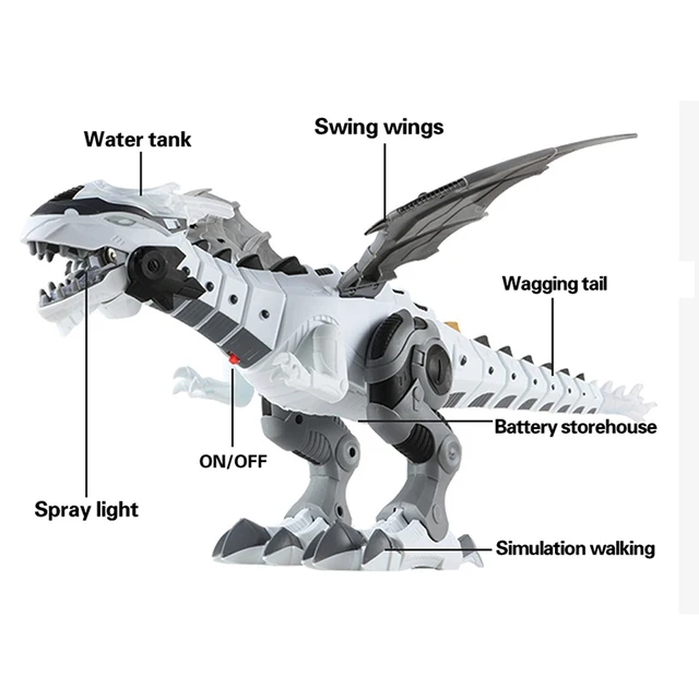 Big Spray Dinosaurs Robot Pterosaurs Cartoon Walking Swing Animal Model Electronic Intelligent Dinosaurio Toys Gift For Children 6