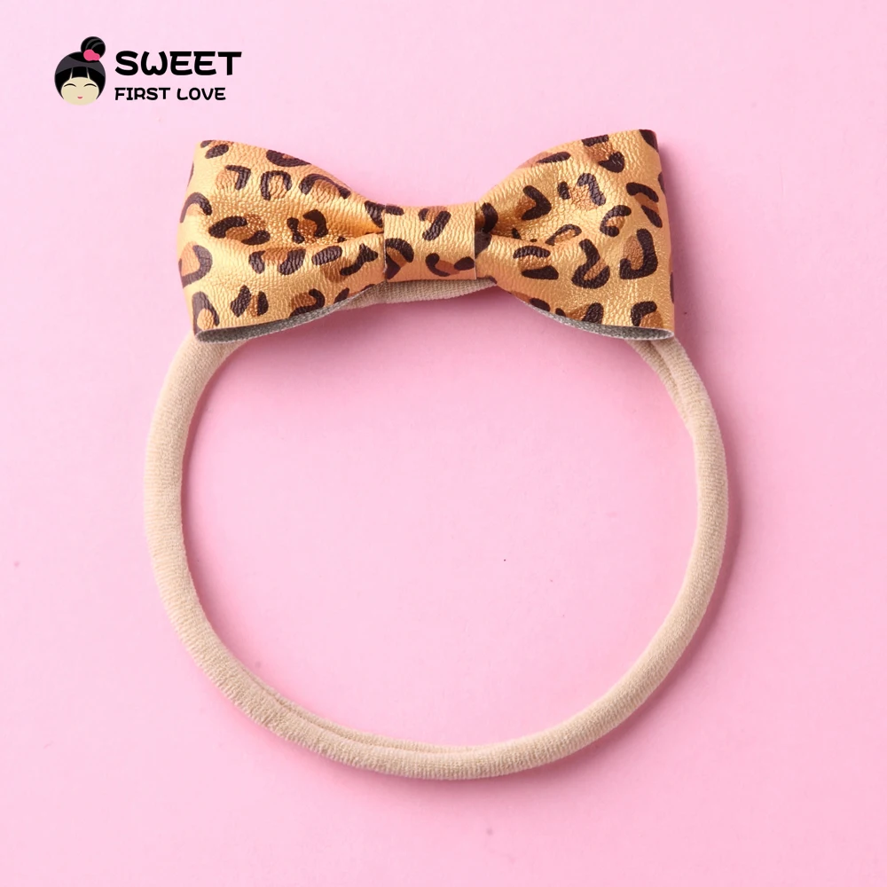 

Leopard Leather Bow Nylon Headbands Girls Simple Soft Fashion Multi Colors Bow Hairband Cute Birthday Gifts Hair Accessories