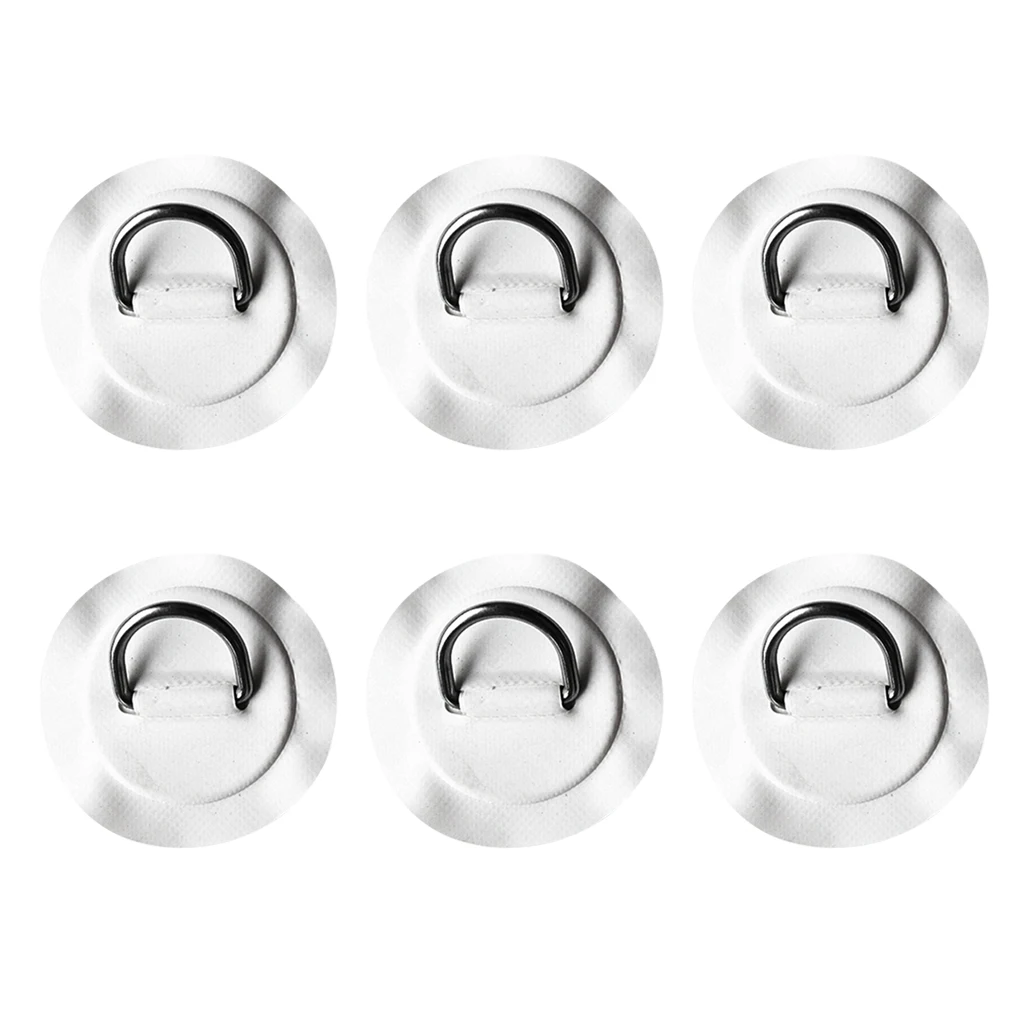 Durable 6 Pieces 316 Stainless Steel D-ring Pad/Patch for PVC Inflatable Boat Raft Dinghy Kayak SUP Surfboard Accessories