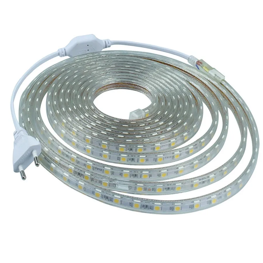 Светодио дный LED SMD светодио дный 220 AC В 5050 светодио дный в 60 LED s/светодио дный m светодиодные светящиеся полосы света светодиодный гибкий