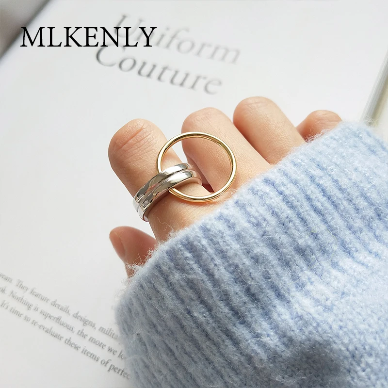 

925 Sterling Silver Open Ring Antique Geometric Smooth Surface Rings for Women Surfer Midi Ring Knuckle Surf Rings Party Punk