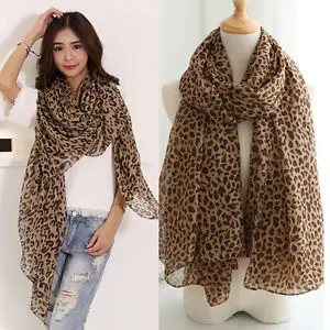 Новые модные женские туфли длинные Стиль Обёрточная бумага леди шаль Leopard шифон
