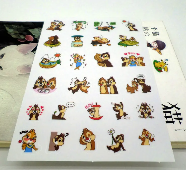 

Free shipping 30pcs/lot Chip 'n' Dale Stationery Scrapbooking Stickers 3D Noctilucent sticker note Decoration label