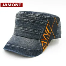 [JAMONT] Джинсовые военные головные уборы для мужчин и женщин, Повседневная Кепка с козырьком