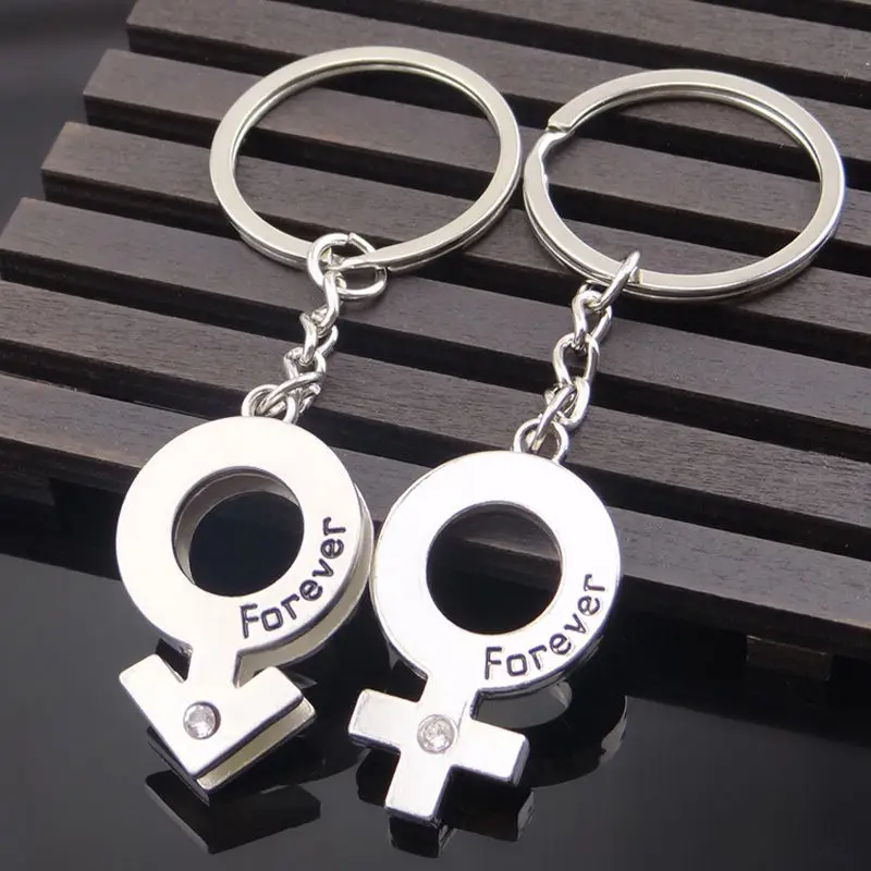

2017 New Valentine's Day Gift Novelty Couple Keychain Trinket Lovers Heart Key Chains Rings Wedding Jewelry Llaveros Chaveiro