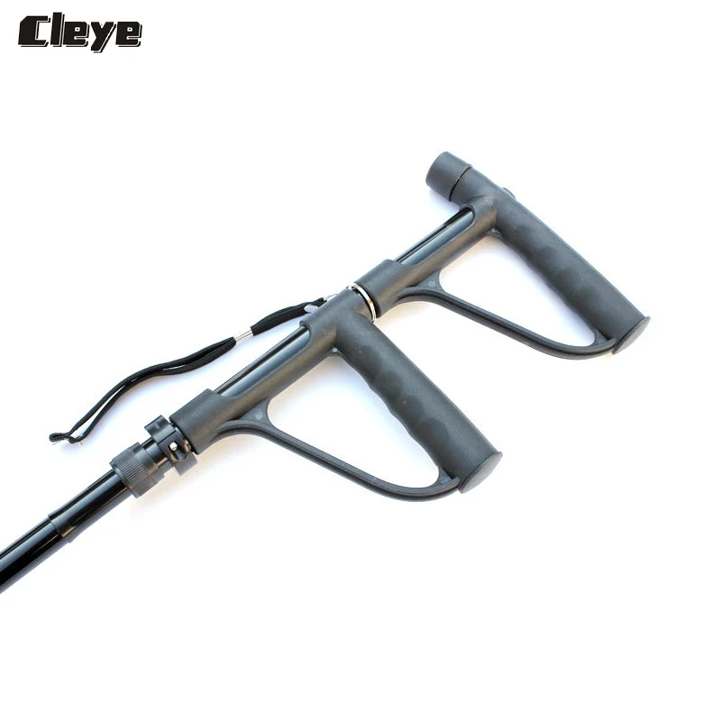 2018 Cleye New Nordic Walking Poles Professional Old Man Walking Stick Folding Double Handle Four Feet With Light Strong Cane 2018 Cleye New Nordic Walking Poles Professional Old Man Walking Stick Folding Double Handle Four Feet With Light Strong Cane