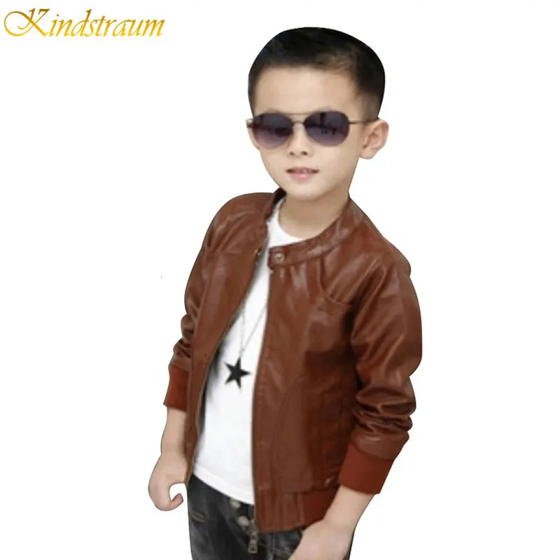 

2017 New Boys Coats Faux Leather Jackets 2 Colors Children Fashion Outerwear Spring & Autumn & Winter, MC031