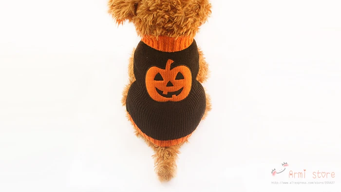 Арми магазин Хэллоуин Тыква узор собака вязанные свитера для собак 6091012 щенок осень/зима одежда поставки