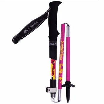 

1 Pair Walk Fiber Bag Adjustable 6061 Length Foldable Stick Alu+Carbon Pole Climbing