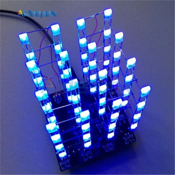 

4X4X4 Blue LED Light Cube Kit 3D LED DIY Kit Electronic Suite for Arduino Smart Electronics Led Cube Kit DIY Electronic