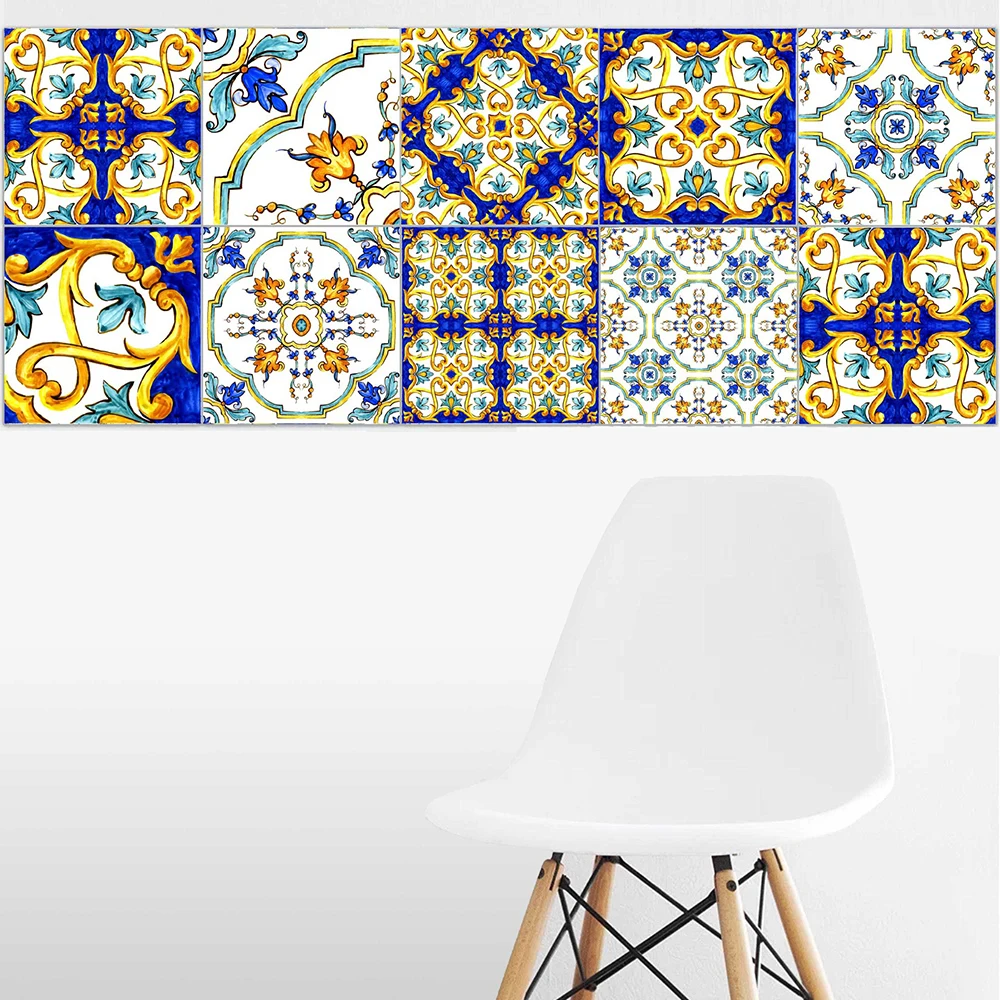 

Pattern Europe Tiles Wall Stickers for DecorationSelf- Adhesive Waterproof PVC Wall Stickers DT057